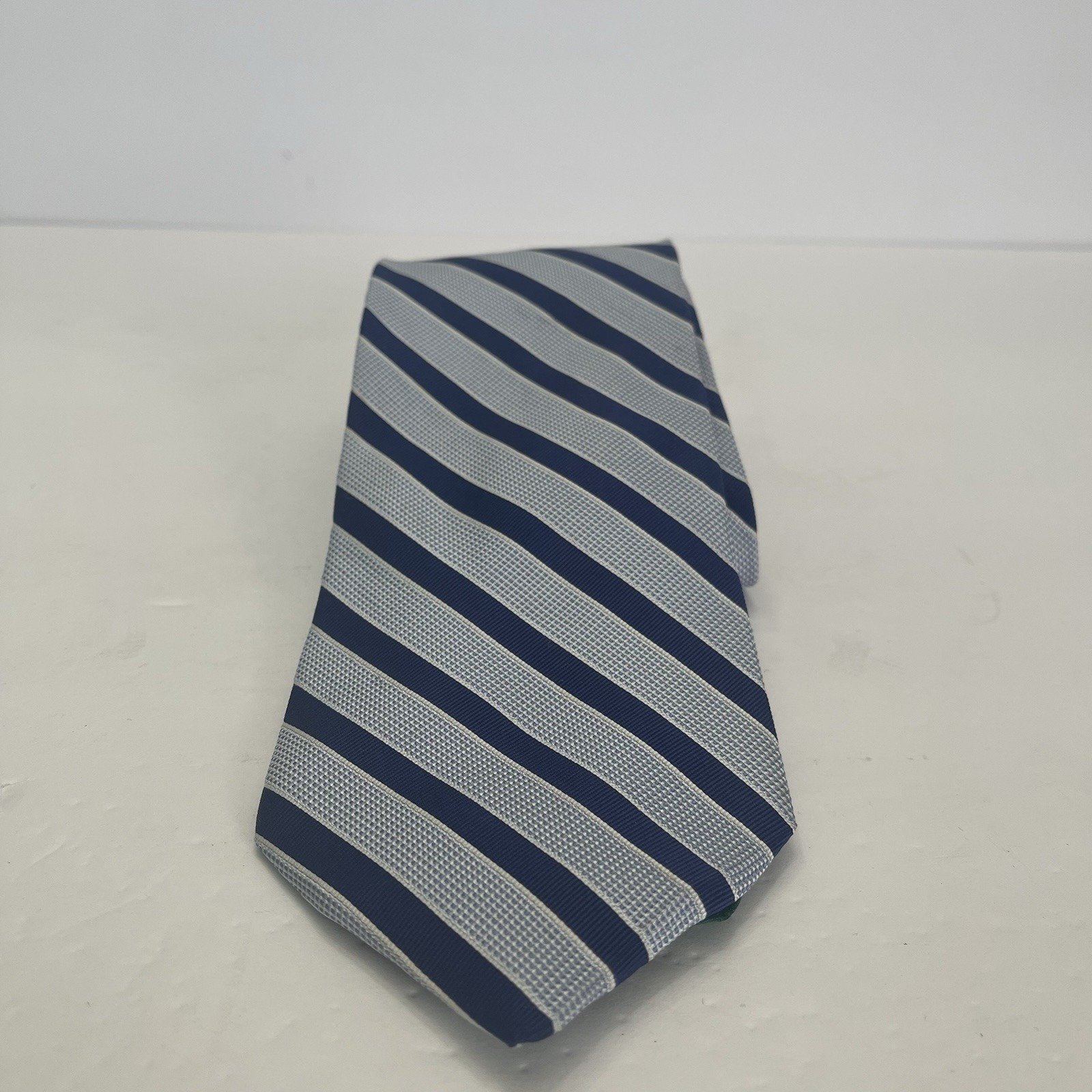 Tommy Hilfiger Silk Tie Navy And Light Blue Stripe Diagonal Preppy